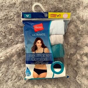 Hanes Ultimate Breathable Comfort Hipsters 5 Pairs M/6 NWT